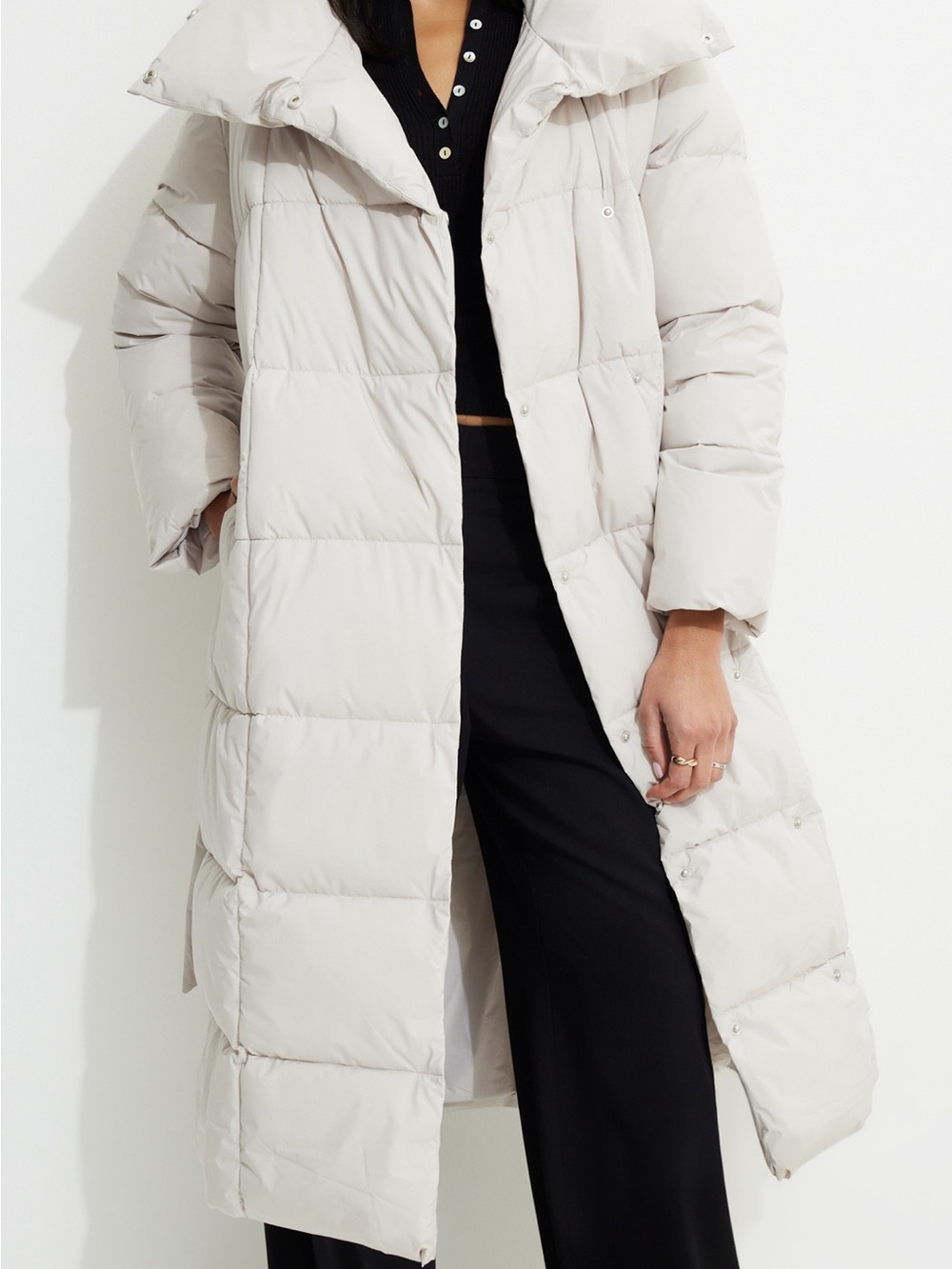Dynamite Long Ivory Puffer Coat
